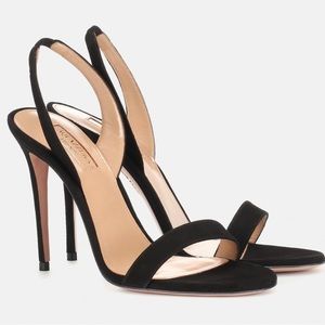 Aquazzura So Nude 105 in Black Suede EU41/US10